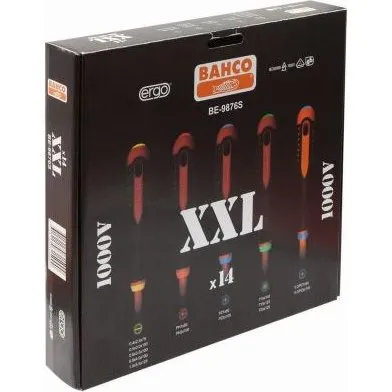 Bahco Jeu de 14 tournevis ERGO isols BE-9876S