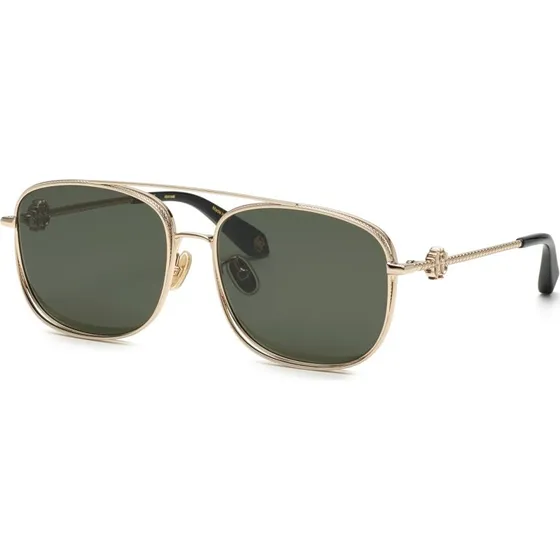 Roberto Cavalli SRC059M Lunettes de Soleil Carrées Or et Vert
