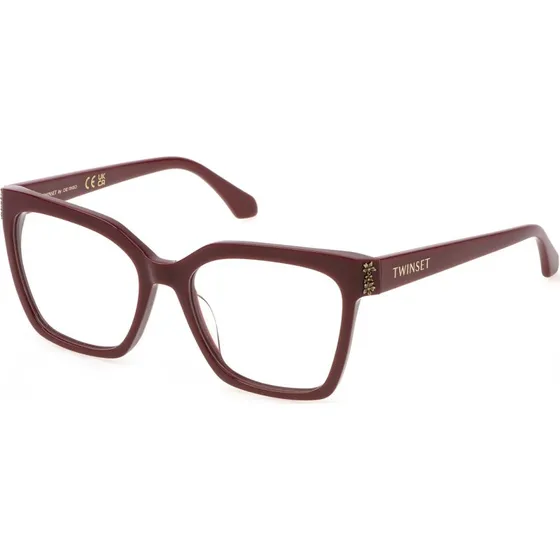 Twinset VTW051W 09FH Montures Optiques Carrées en Acétate Bordeaux