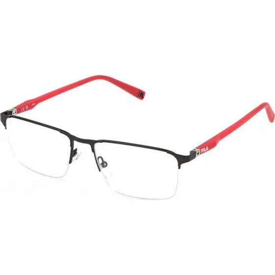 Fila Homme VFI877 - Montures Optiques Carrées en Métal Gris