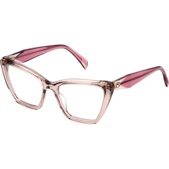 Police VPLP52E GEM 6 07T1 - Montures Optiques Carrées en Acétate Beige