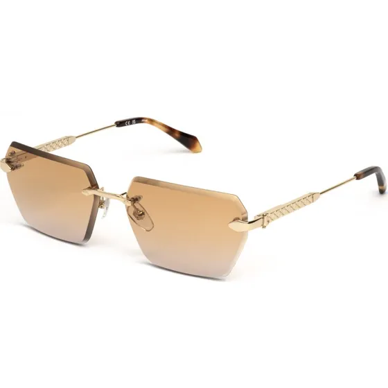 Just Cavalli SJC110 Lunettes de Soleil Carrées en Métal Or et Orange