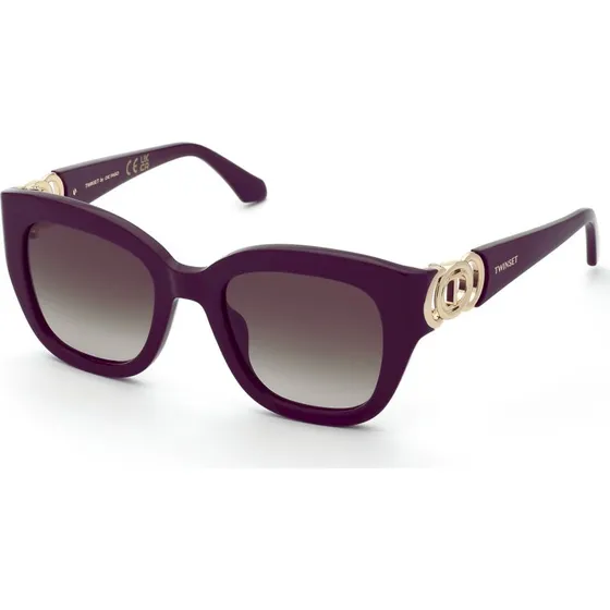 Twinset STW065 : Lunettes de soleil carrées en acétate violet et marron
