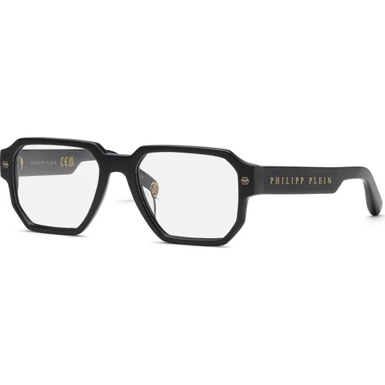 Philipp Plein VPP199V Montures Optiques Géométriques en Acétate Noir