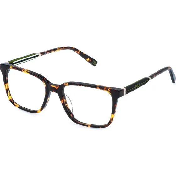 Fila Homme VFIA95 0Z62 - Montures Optiques Carrées en Acétate Havane