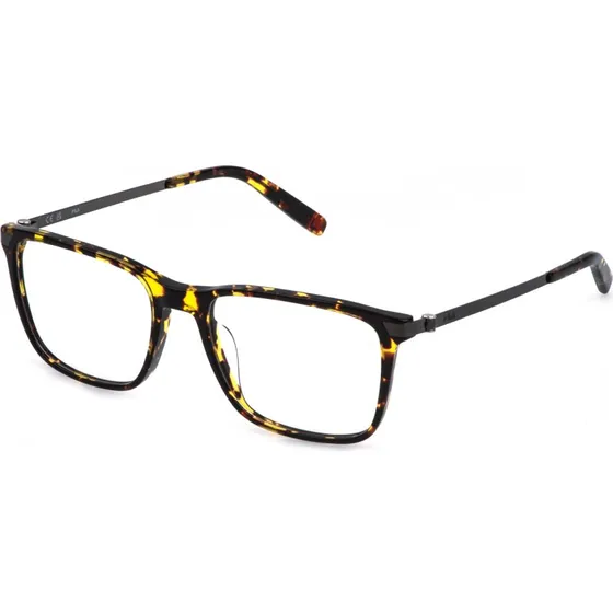 Fila Homme VFIB01 779 - Montures Optiques Carrées en Acétate Havana