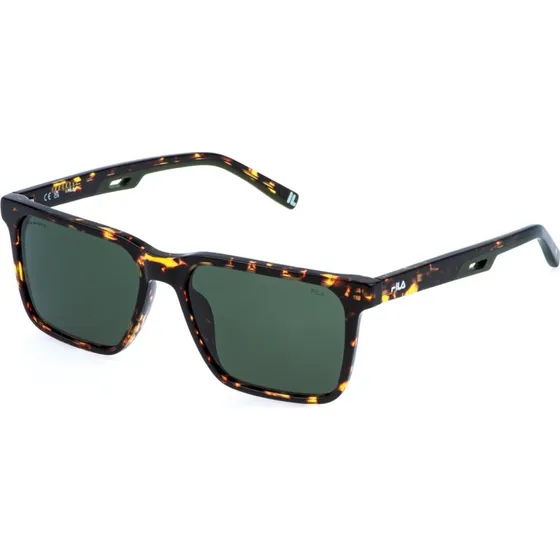Fila Homme SFIB06 Z62P Lunettes de Soleil Carrées Vertes en Acétate