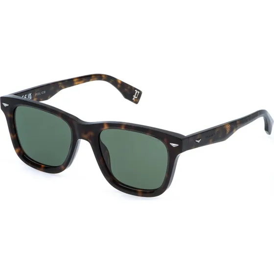 Police SPLR80 Supernova 6 Lunettes de Soleil Carrées Havana Vert