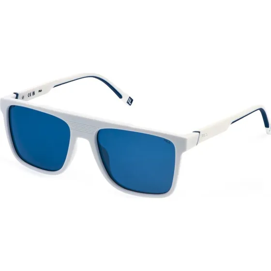 Fila Homme SFID20 - Lunettes de soleil Carrées Blanc et Bleu