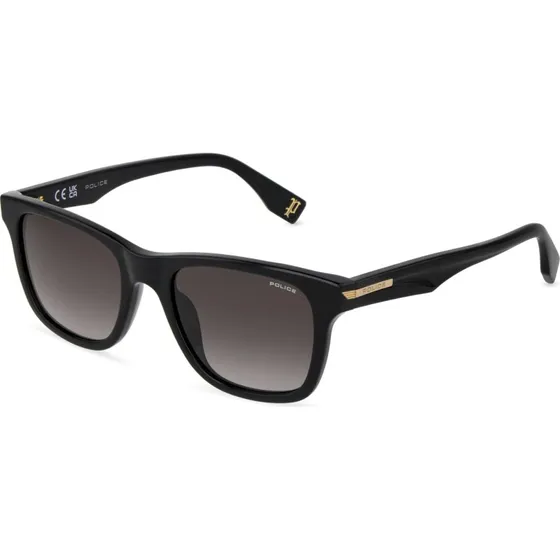 Police SPLU68 NERVE 2 Lunettes de soleil Carrées en Acétate Noir