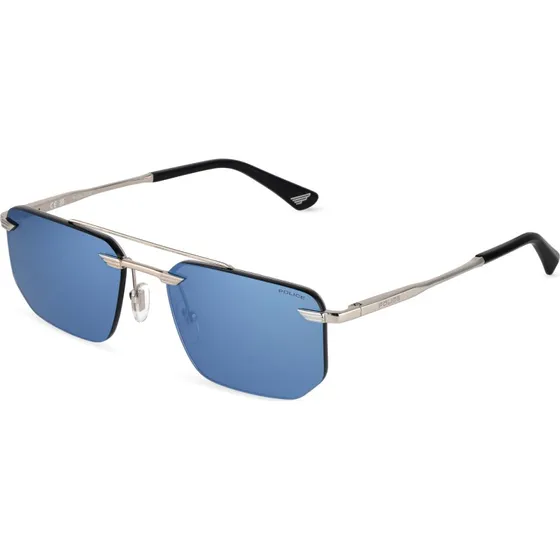 Police SPLU76 Overfly 2 Lunettes de Soleil Homme - Métal Géométrique