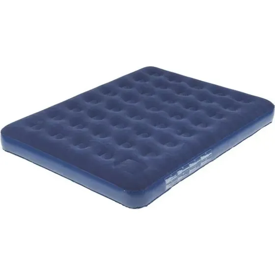 TRIGANO Matelas gonflable 2 personnes velours bleu