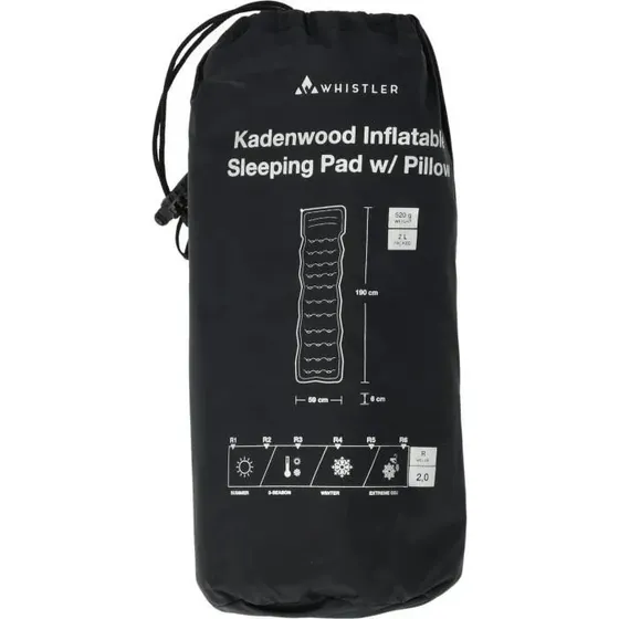 Whistler Kadenwood - Matelas gonflable 1 place avec oreiller intégré