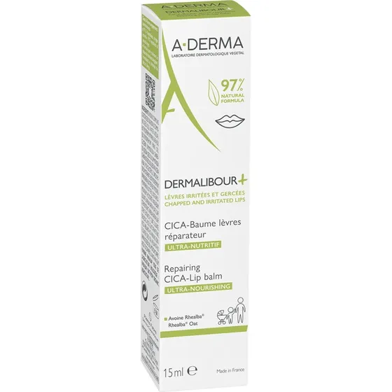 A-Derma Dermalibour+ Cica Baume à Lèvres Régénérant 15 ml