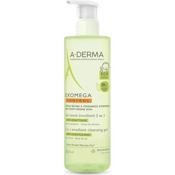 A-Derma Exomega Control Gel Lavant Émollient 2en1 200ml