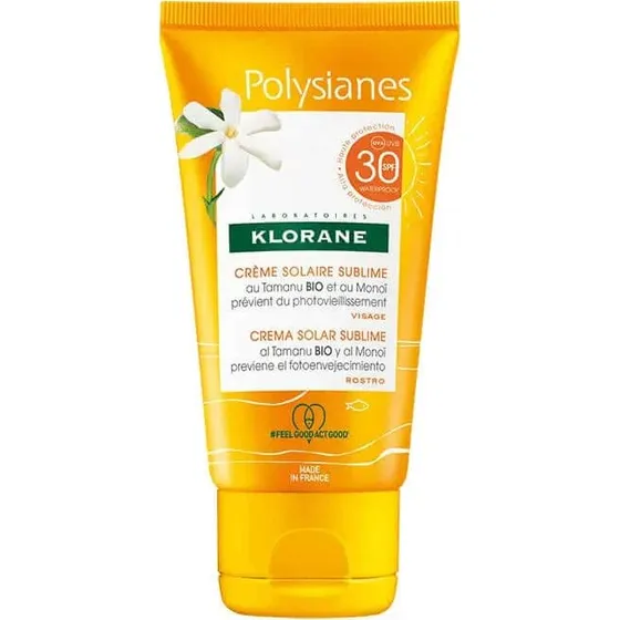 Klorane Polysianes Crème Solaire Sublime SPF30 au Tamanu Bio et Monoï