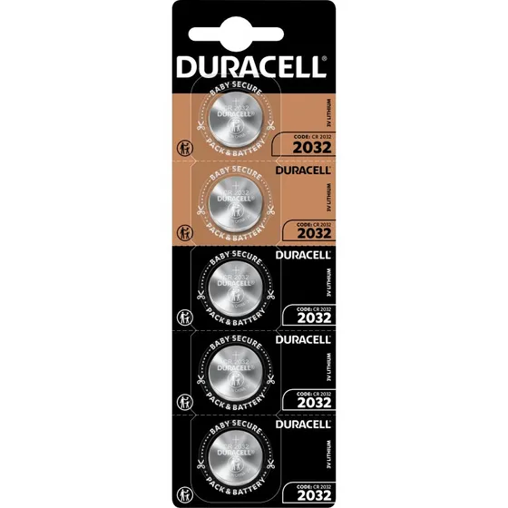 Duracell CR2032 3V, pile bouton lithium (5 unités)
