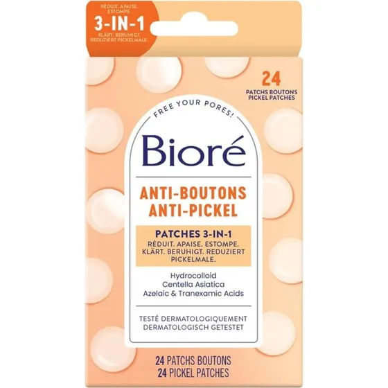 Biore Anti-Boutons 3 en 1 - 24 Patchs