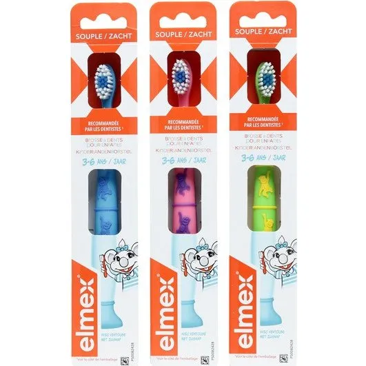 Elmex Enfant Brosse à Dents Souple 3-6 ans - Lot de 2