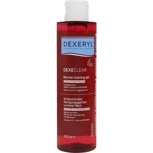 DEXERYL DEXECLEAR Gel nettoyant moussant peau impure 200 ml