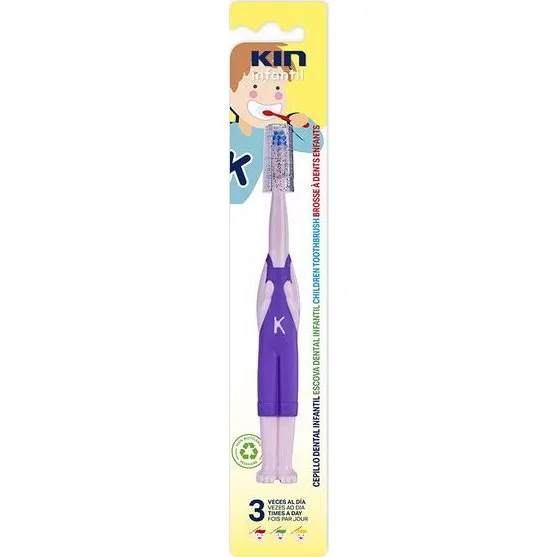 Kin Brosse à Dents Enfant 3-6 ans - Tête Ronde, Poils Doux