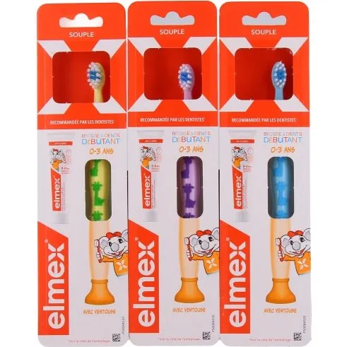 Elmex Brosse à Dents Souple 0-3 Ans + Dentifrice 12 ml