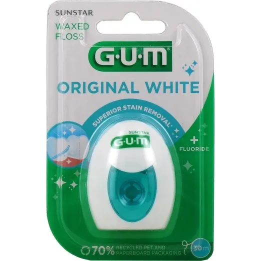 GUM Original White Fil Dentaire Ciré 30m