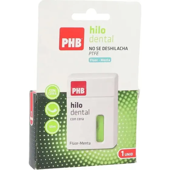 PHB Fil Dentaire PTFE à la Menthe avec Fluor 50 m