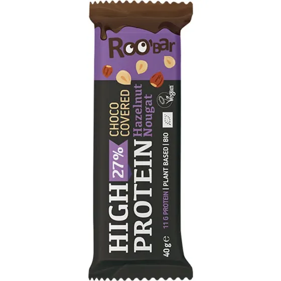ROOBAR Barre Hyperprotéinée Noisette Nougat Bio 40g