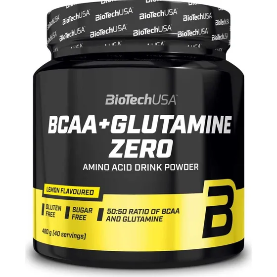 BioTechUSA BCAA+Glutamine Zero 480g Thé Glacé à la Pêche
