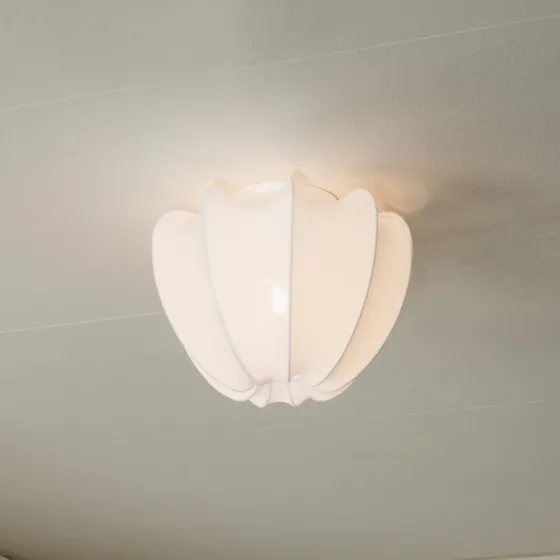 Watt & Veke Plafonnier Anna Mini en Coton Blanc Ø 30 cm