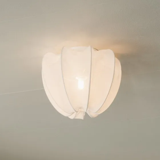 Watt & Veke Plafonnier Anna Mini en Lin Blanc, Ø 30 cm