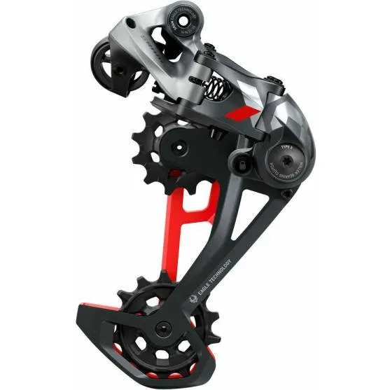 SRAM X01 Eagle Dérailleur Arrière 12V 52T Alu Gris/Rouge