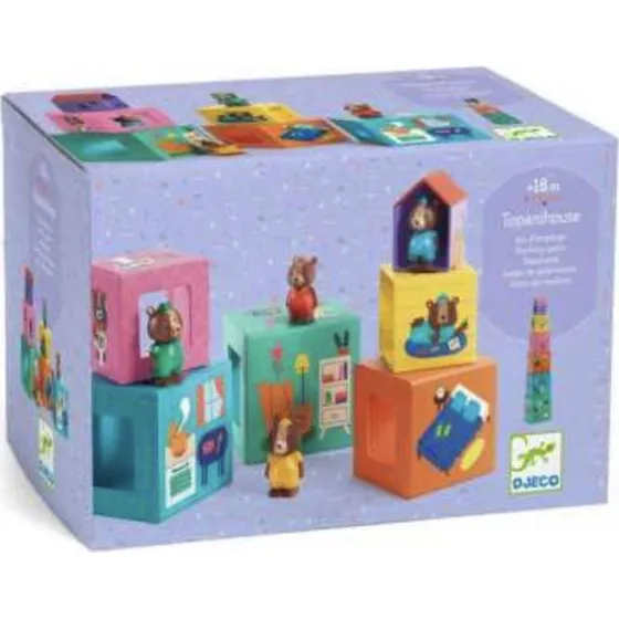 Djeco TopaniHouse - Jeu de construction en carton pour enfants dès 18 mois