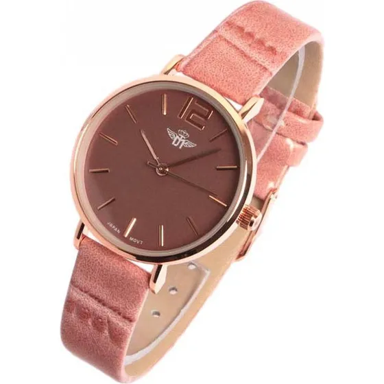 Michael John Powder Lisa Montre Femme Rose Poudre Cuir