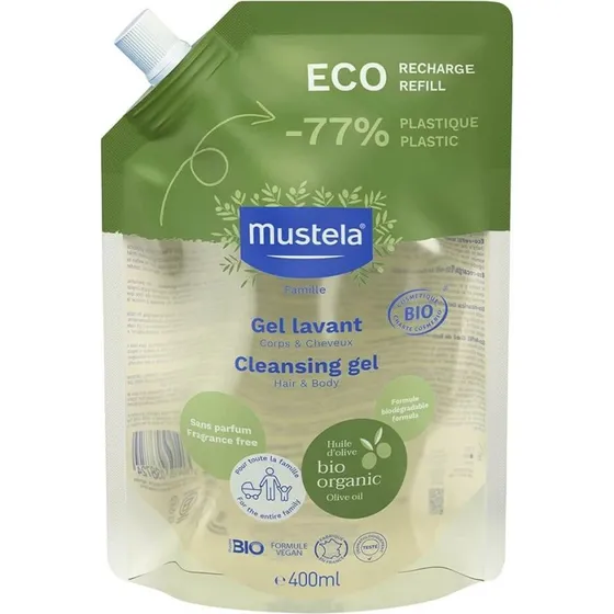 Mustela Eco Recharge Gel Lavant Bio Corps et Cheveux 400ml