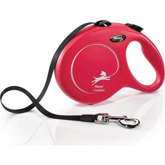 FLEXI Classic Laisse Rétractable pour Chien, Rouge, 8m, 50kg