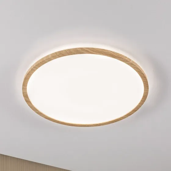 Paulmann Atria Shine - Panneau LED Ø 42 cm, Finition Bois, IP44