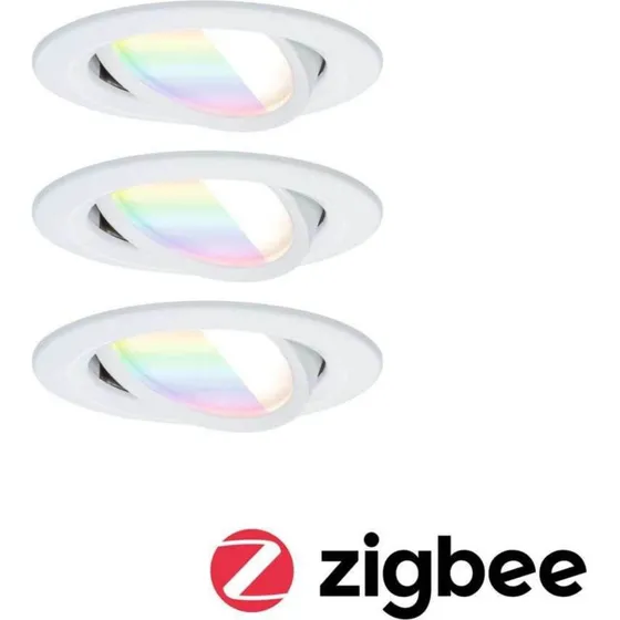 Paulmann Nova Coin Smart Spot Encastré LED RGBW, Lot de 3, Blanc