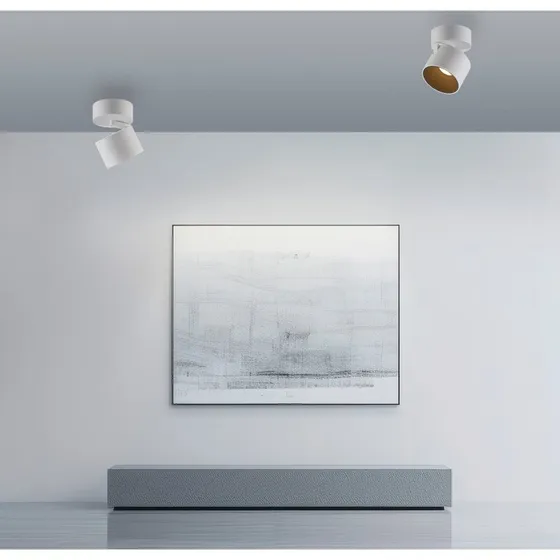 PURE Spot pour plafond LED Cup, blanc, Ø 9,5 cm, métal