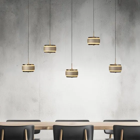 PURE Suspension LED Falling Rings Bronze - 101 cm, 5 Lampes