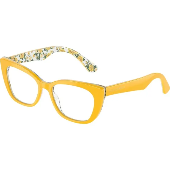 Dolce & Gabbana Enfant DX3357 Montures Cat Eye Jaunes en Acétate