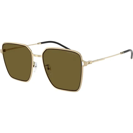 Emporio Armani EA2159D : Lunettes de soleil carrées Or et Marron