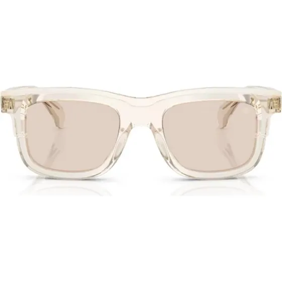 Moncler ME6004 Lunettes de Soleil Carrées Blanches et Marron
