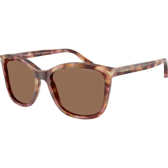 Emporio Armani EA4060 Lunettes de soleil Carrées Rouge Marron Femme