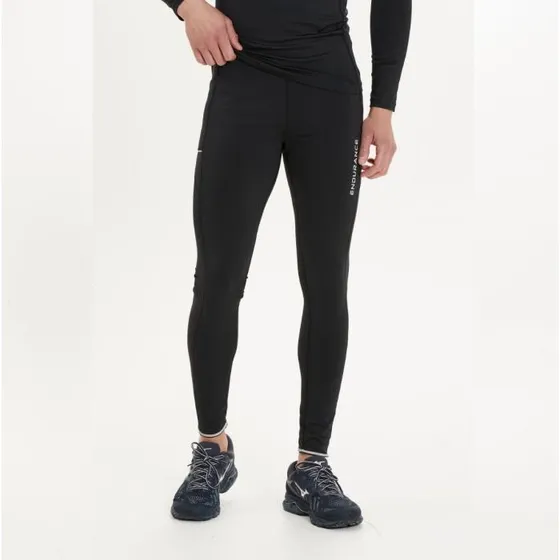Endurance Collants Longs Homme - Noir - Élastique et Coupe-vent