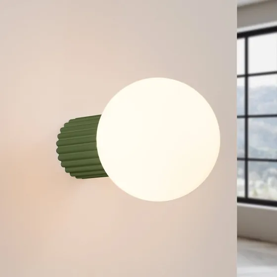 SOLLUX LIGHTING Applique murale ORBI vert olive - Ø 12 cm IP44