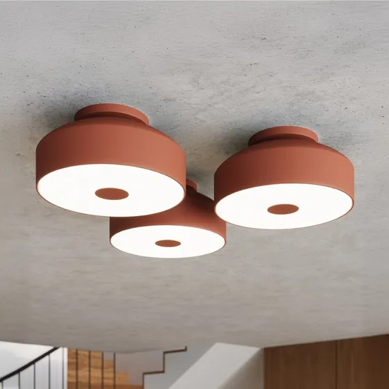 SOLLUX LIGHTING Plafonnier CLARO Ocre, Ø 30 cm, Métal, 4 x E27