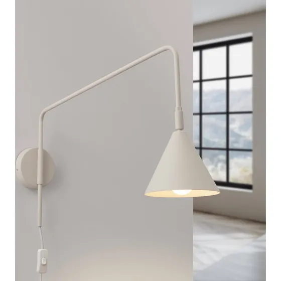 SOLLUX LIGHTING Applique murale LYS, beige, Ø 14 cm, métal, E14