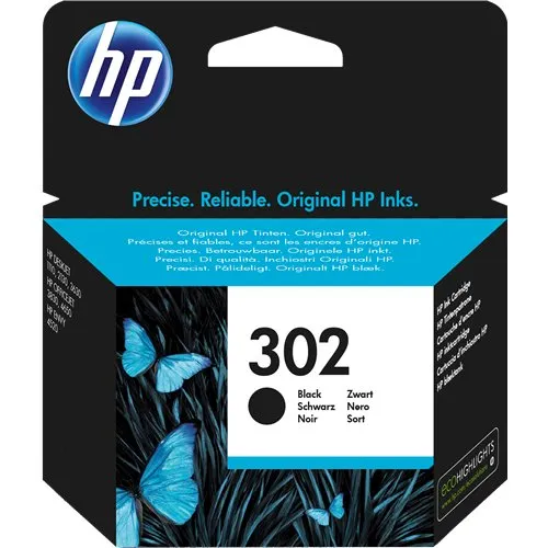 HP 302 Noir - Cartouche d'Encre Originale F6U66AE